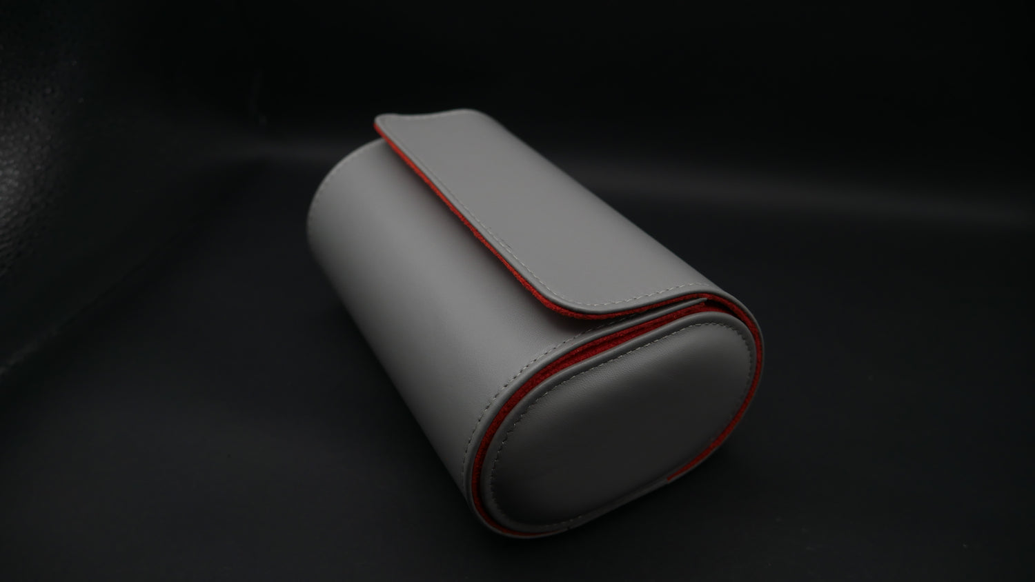 PORTAOROLOGI IN CUOIO E MICROFIBRA 2 POSTI GRIGIO