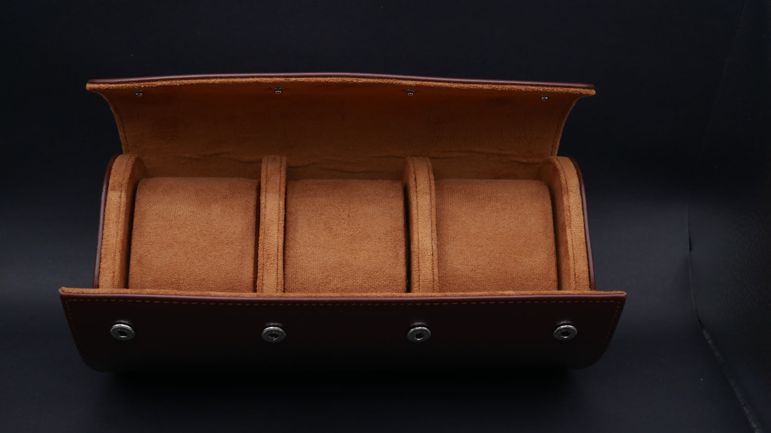 PORTAOROLOGI IN CUOIO E MICROFIBRA 3 POSTI CUOIO