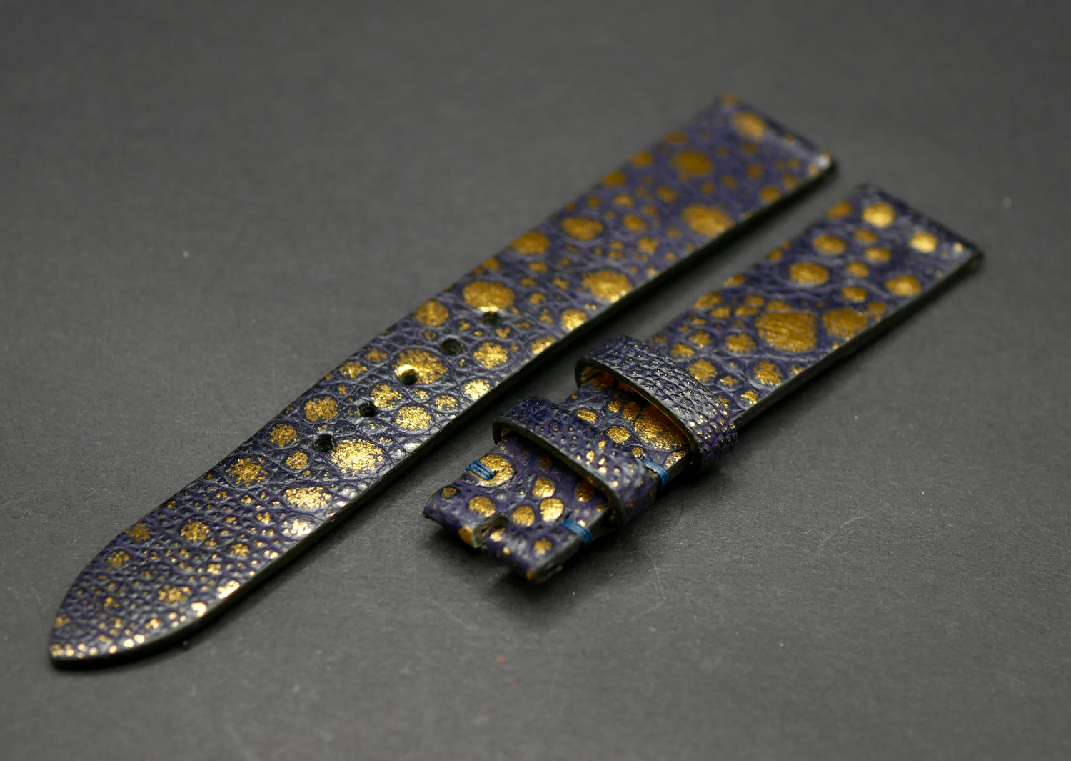 Cinturino in pelle di rospo NERO ORO