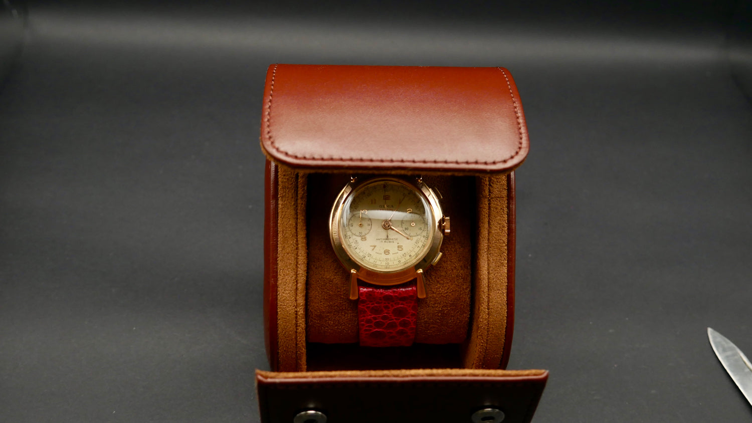 PORTA OROLOGIO IN CUOIO E MICROFIBRA 1 POSTO CUOIO