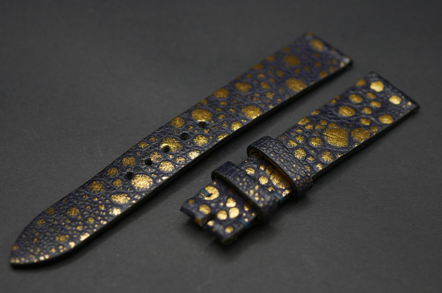 Cinturino in pelle di rospo NERO ORO