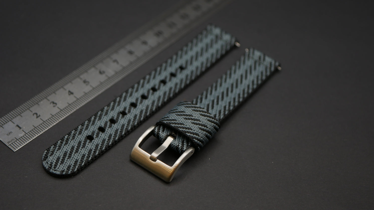 CINTURINO NYLON TUDOR TYPE GRIGIO NAVY GRIGIO SCURO