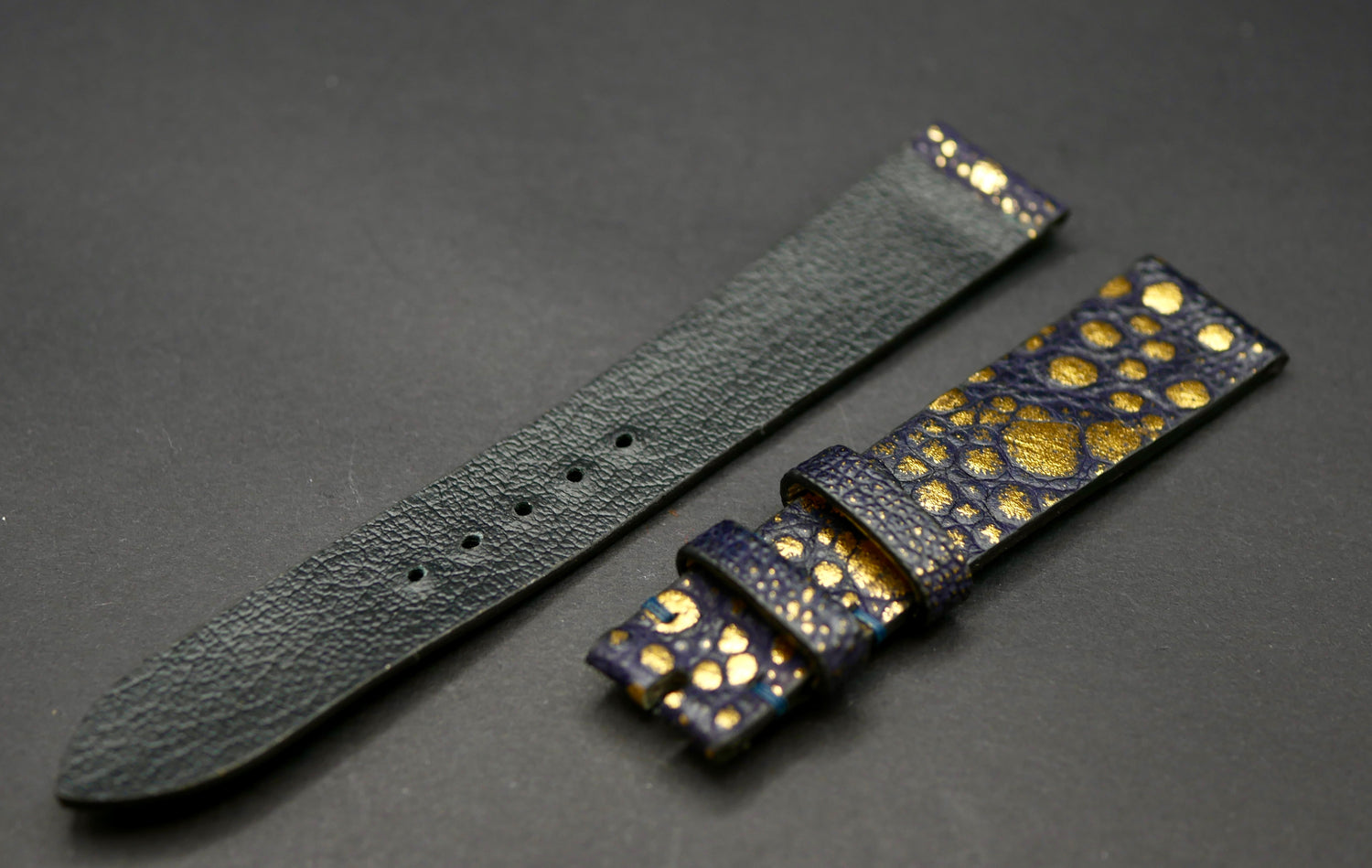 Cinturino in pelle di rospo NERO ORO