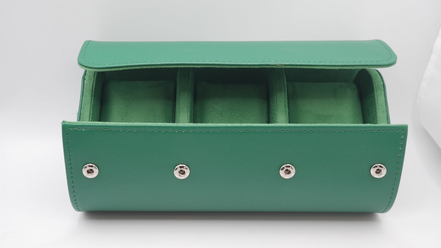 PORTAOROLOGI 3 POSTI VERDE "GUCCI" PELLE E MICROFIBRA