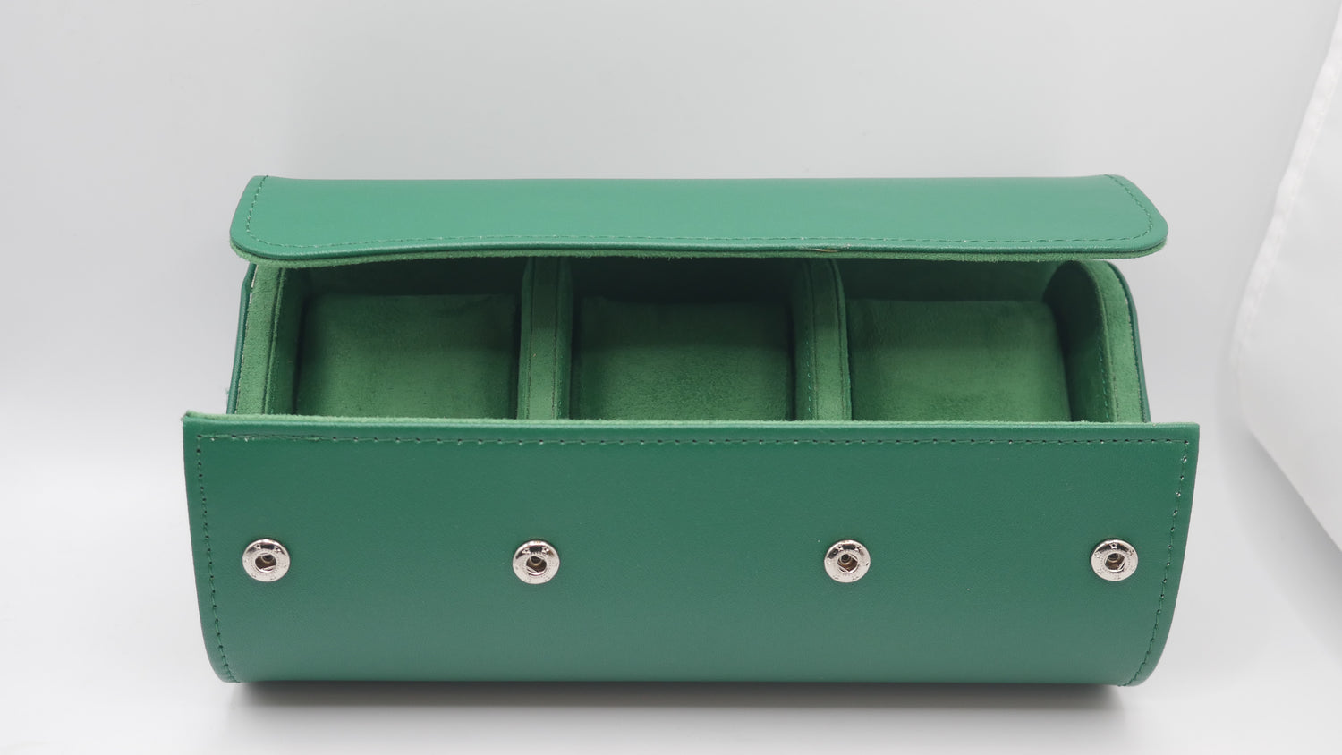 PORTAOROLOGI 3 POSTI VERDE "GUCCI" PELLE E MICROFIBRA