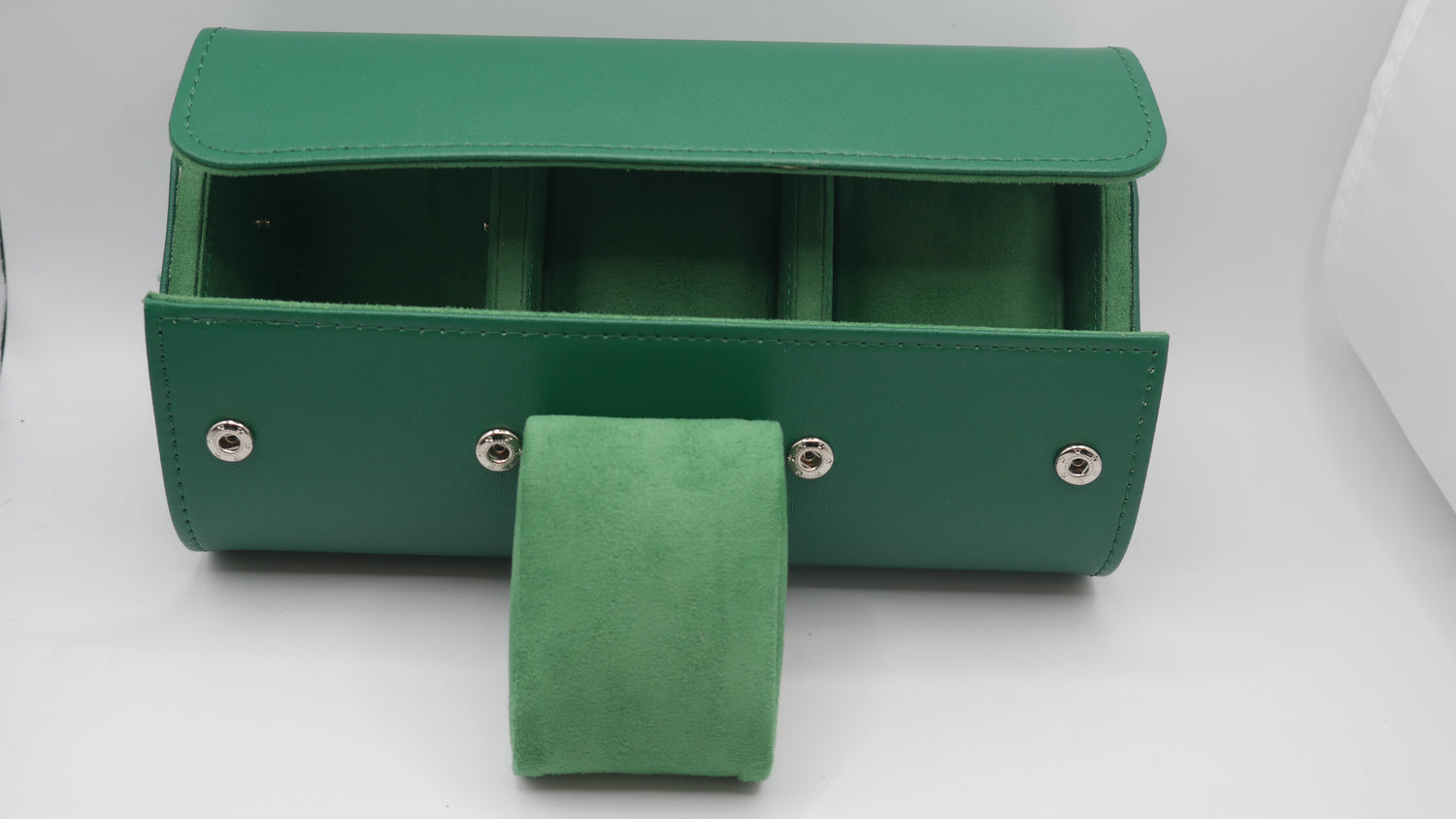 PORTAOROLOGI 3 POSTI VERDE "GUCCI" PELLE E MICROFIBRA