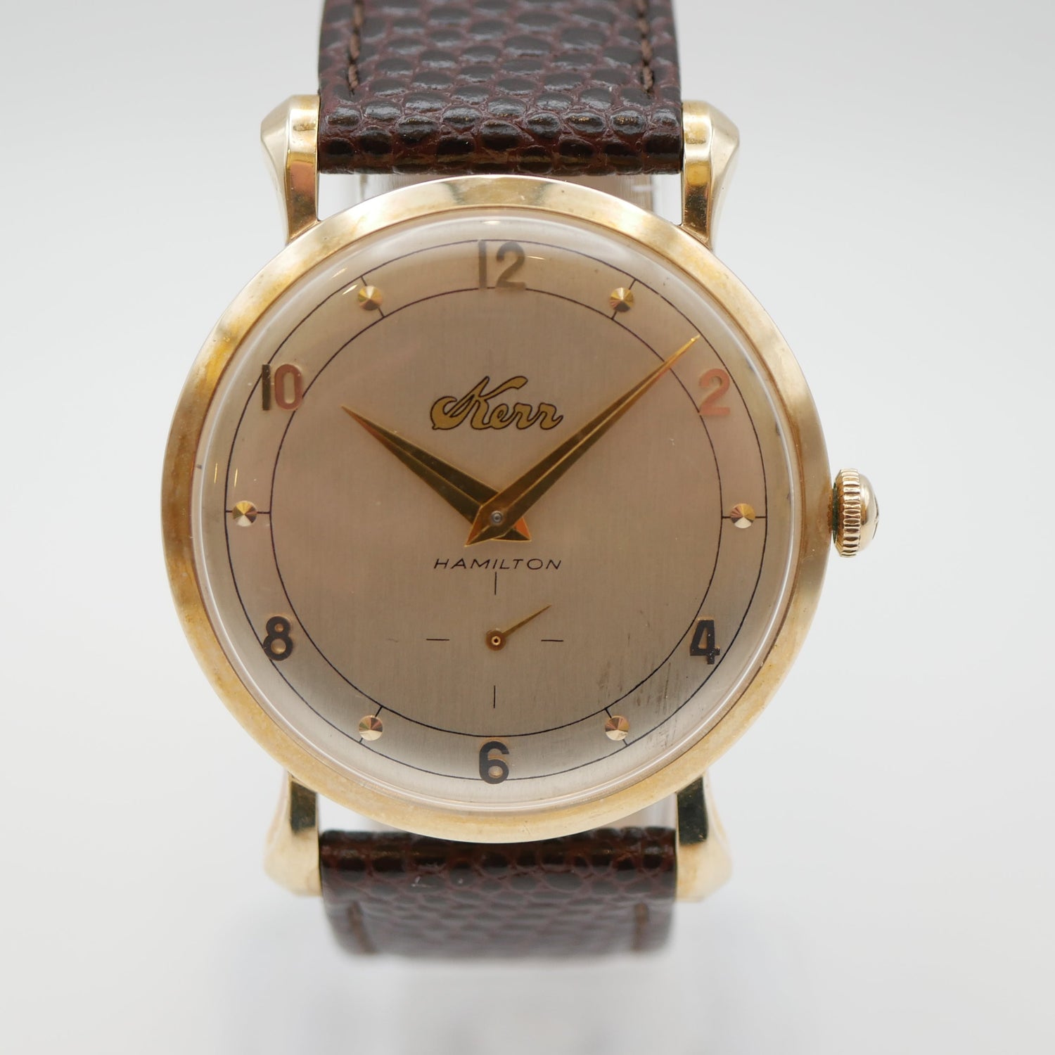 HAMILTON CARICA MANUALE ORO 9kt "Kerr GLASS BOTTLE" ANSE A GOCCIA