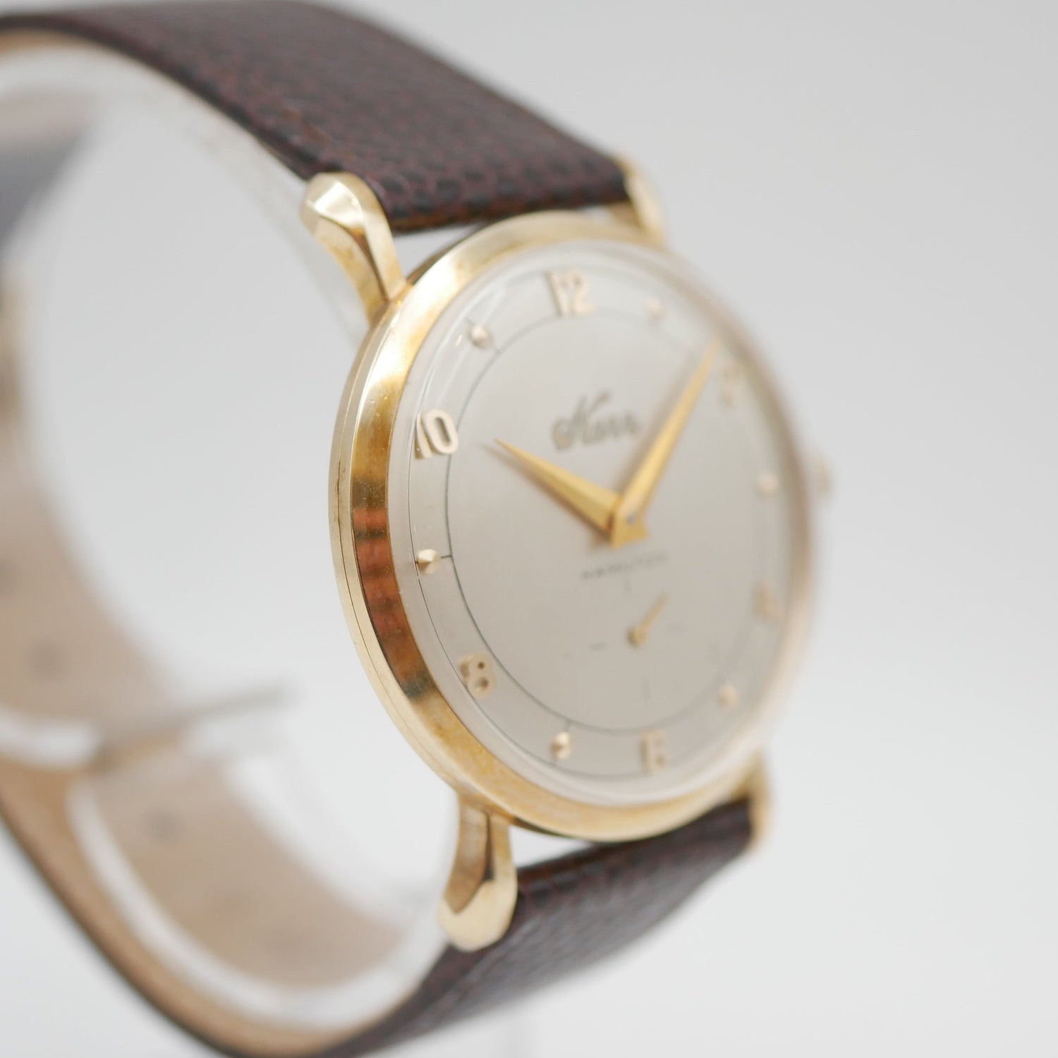 HAMILTON CARICA MANUALE ORO 9kt "Kerr GLASS BOTTLE" ANSE A GOCCIA