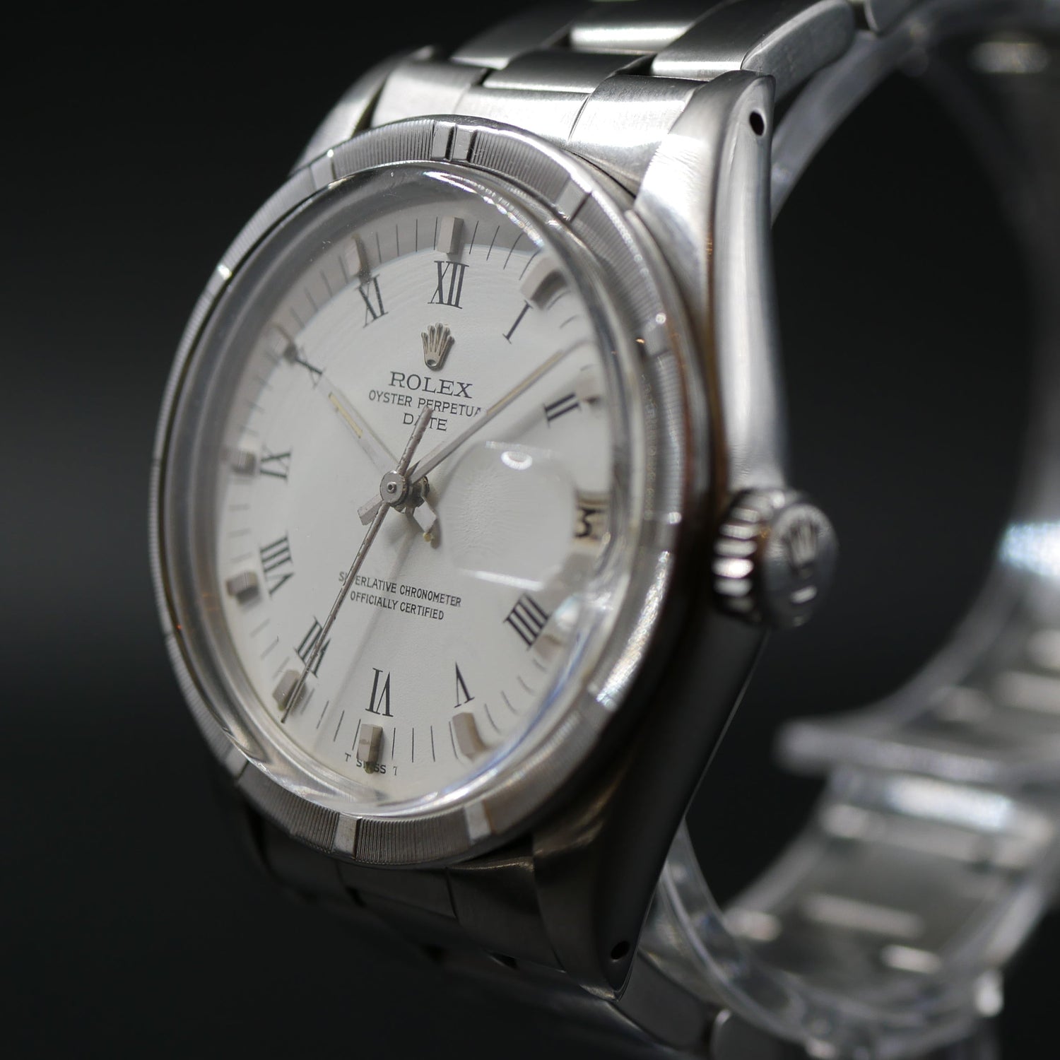 ROLEX OYSTER PERPETUAL 1501 DATE LUNETTA THUNDER