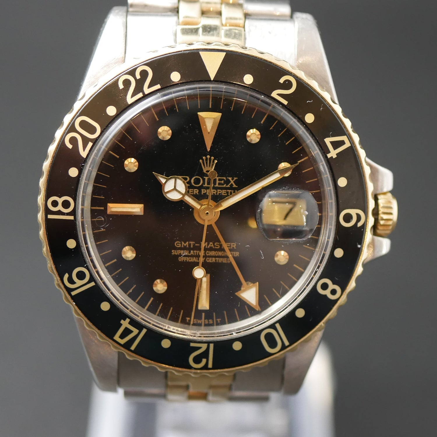 ROLEX 1675 "NIPPLE DIAL" ACCIAIO E ORO BRACCIALE "JOSKER" OVOLINI